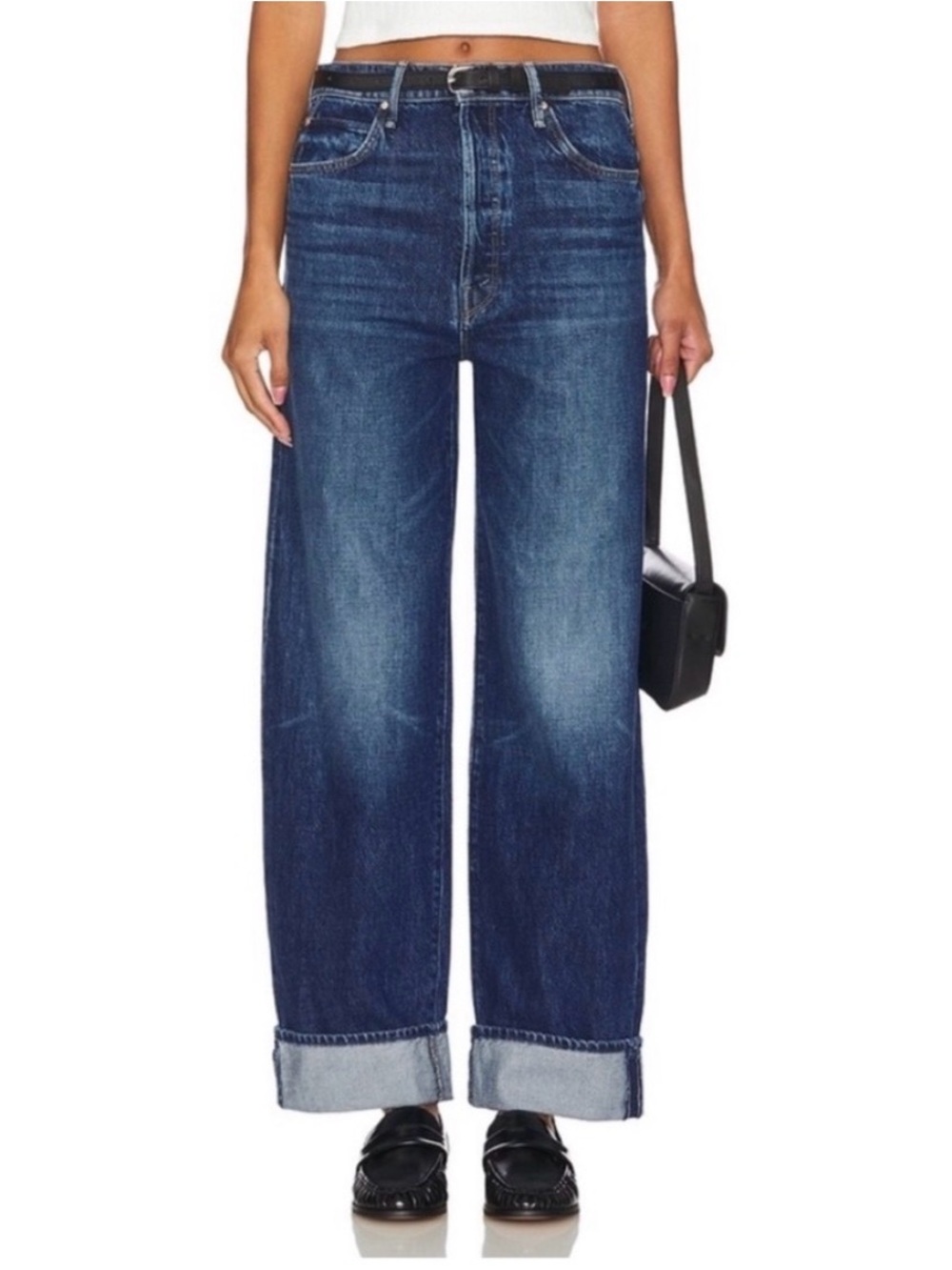 MOTHER SUPERIOR Jeans Lil’ Mother Lil’ Spitfire Nerdy Cuff Blue Size 31